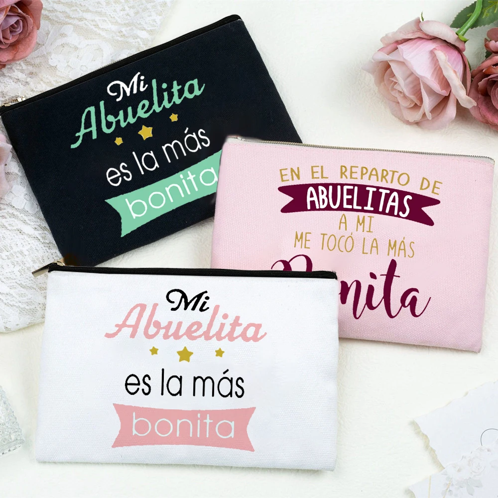 My Grandmother Is The Most Beautiful Print Makeup Bag Baby Announcement Cosmetic Bags Pregnancy Reveal Toiletry Bag for Grandma