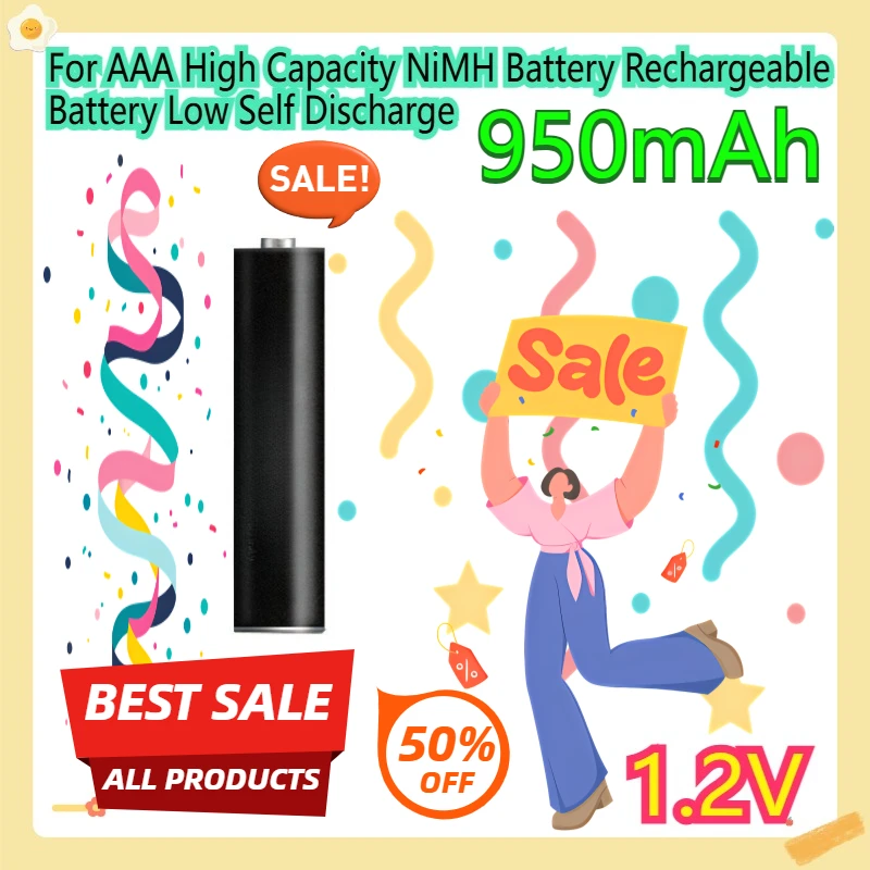

For AAA High Capacity NiMH Battery Rechargeable Battery Low Self Discharge