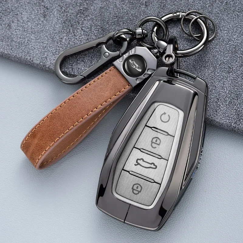 Car Key Fob Cover Case Shell Holder Set For Geely Coolray X6 Emgrand Global Hawk GX7 Remote Accessories Car-Styling Keychain