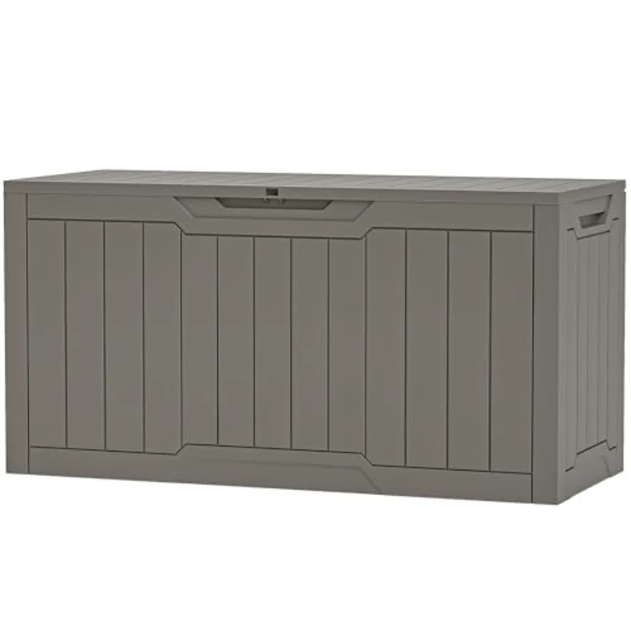 

80 Gallon Resin Deck Box Outdoor Lockable Storage Box for Patio Furniture Waterproof Patio Deck Box for Cushions Pool Supplies