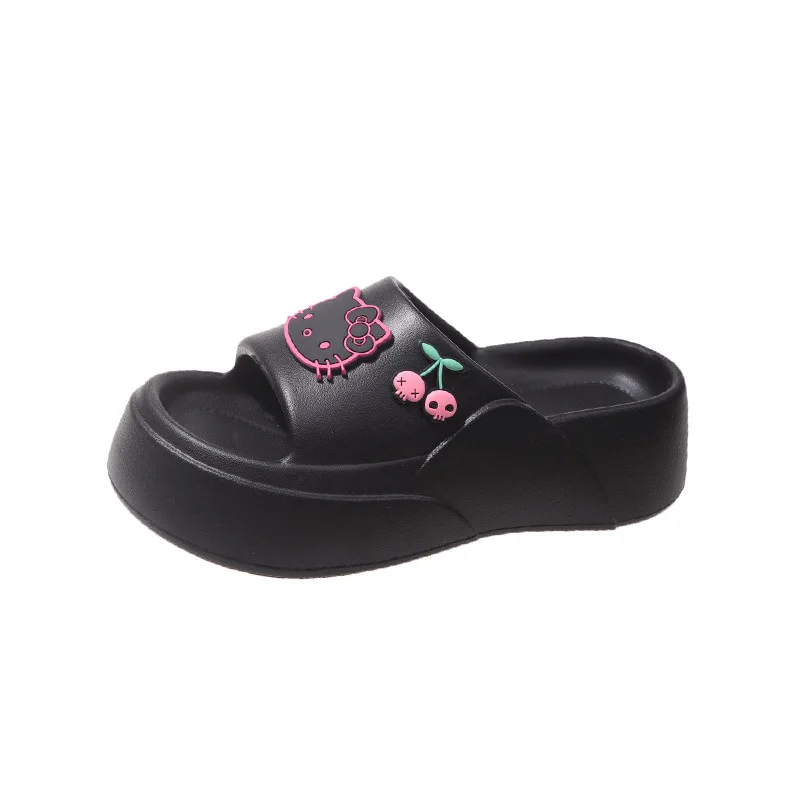 Letnie damskie kapcie damskie na platformie Eva Hello Kitty rosną o 5cm w trendach podróżują na zewnątrz casualowe sandały kapcie domowe