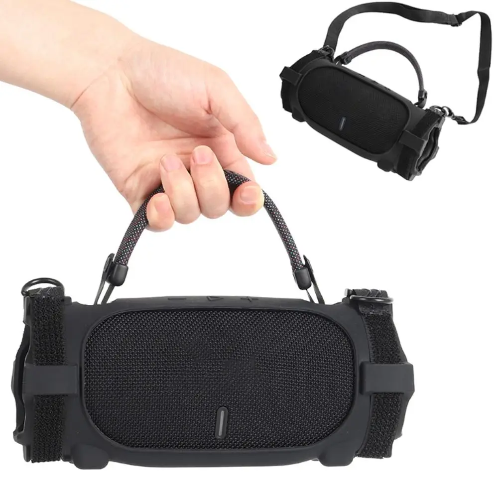 

Silicone Bluetooth Speaker Storage Bag with Shoulder Strap Shockproof Carrying Case Anti-Scratch Anti-Drop for JBL Charge 6