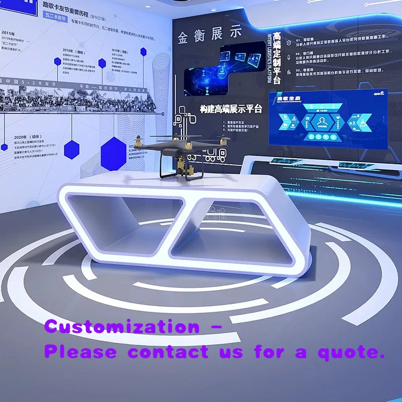 

custom.Customized Modern MDF Island Display Cabinet Technology Experience Company Product Table School Hospital Showroom Boo