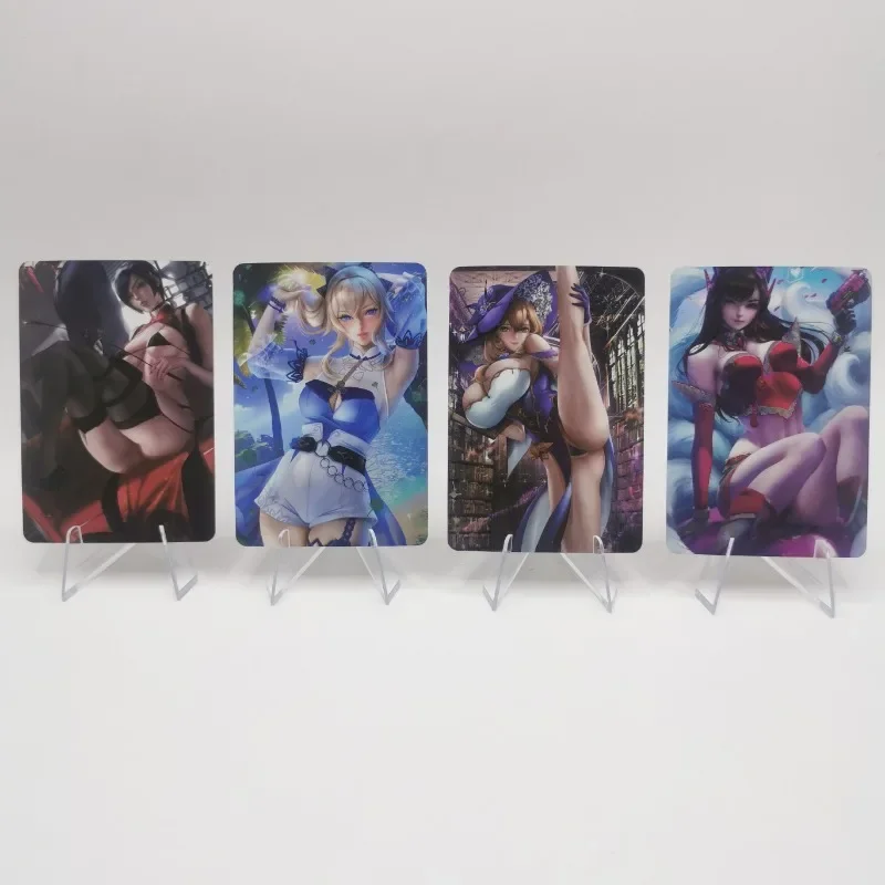 18PCS/Set Sexy Anime Girl Card Tifa D.Va Ahri Lisa Jean Anne Takamaki Emilia Ada Wong Atago Game Collection Cards Gift