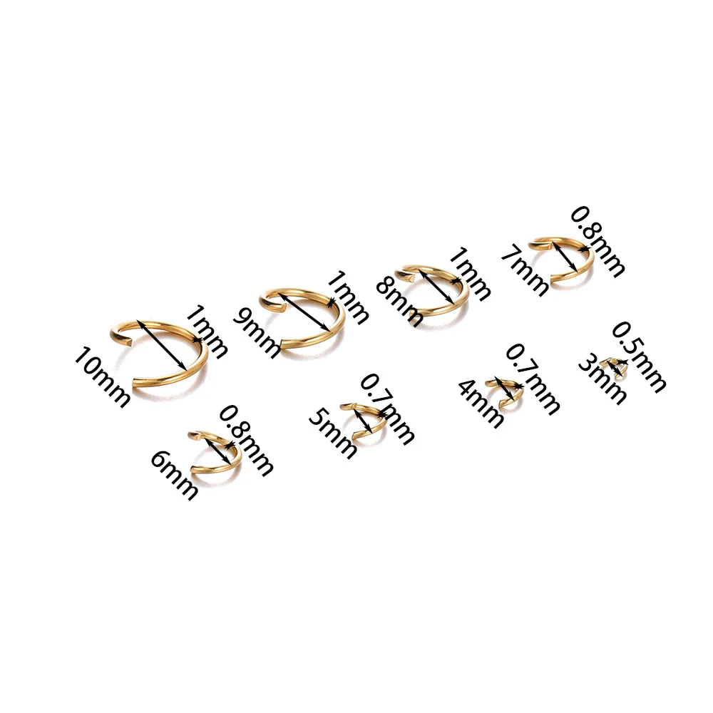 100 200pcs Stainless Steel 304 Open Jump Rings DIY Jewelry Findings Wholesale Craft Connectors
