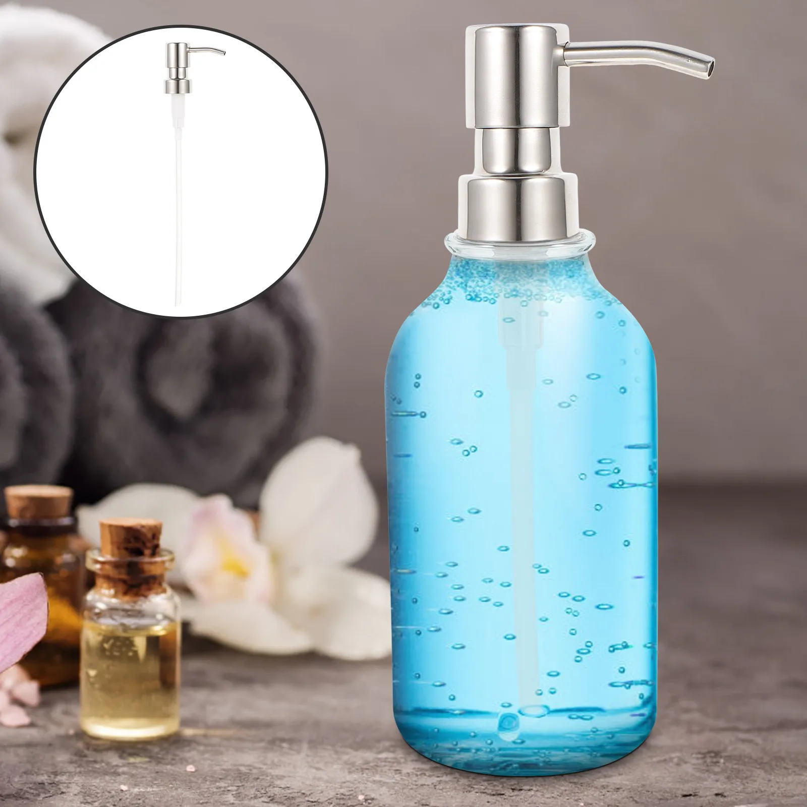 Soap Dispenser Pump 28 Thread Size Rust Proof Stainless Steel Lotion Pump Dispenser Lid for Spray Bottle Stainless Steel Lids
