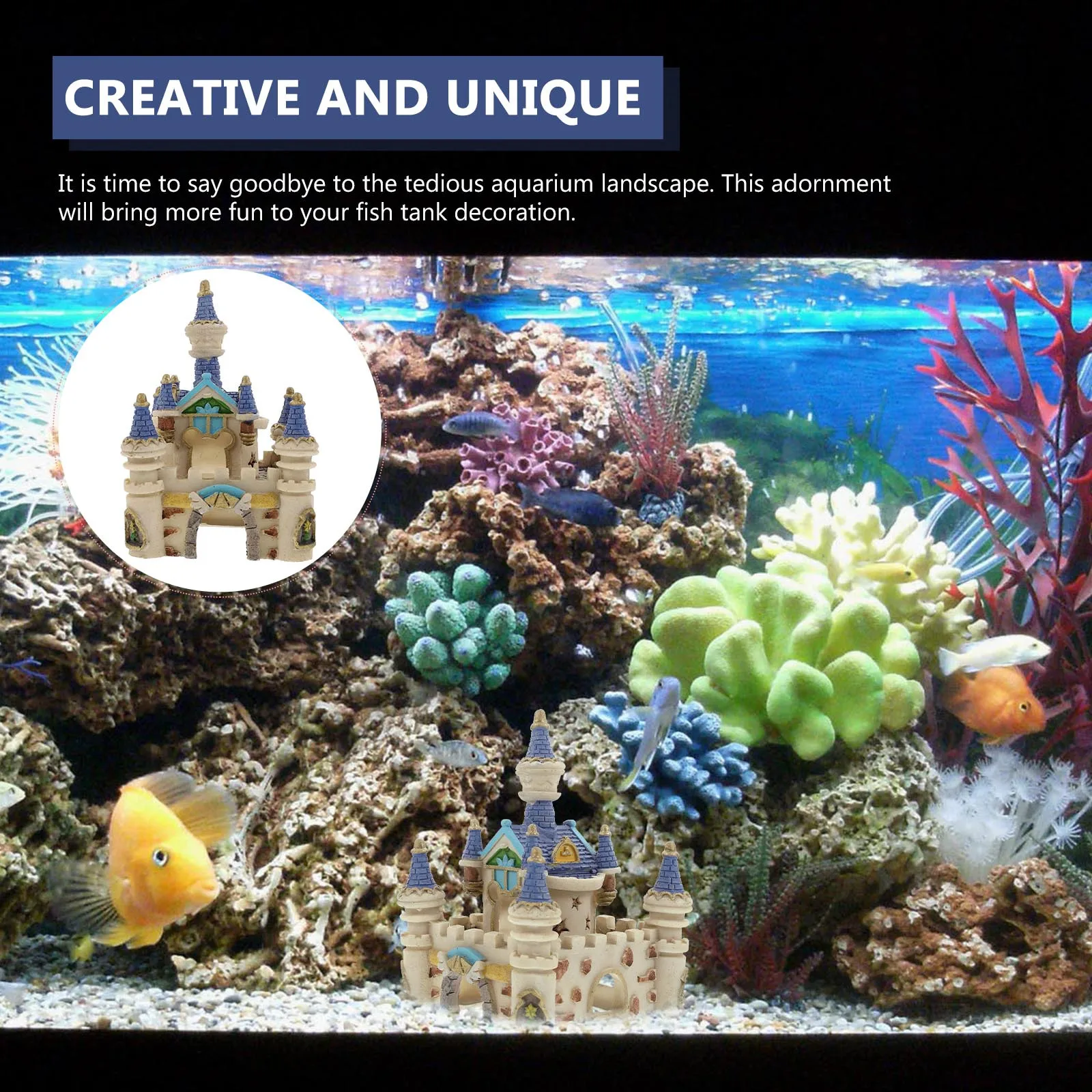 

Ornament Aquarium Castle Decorations for Tank Fish Hideout Landscape Underwater