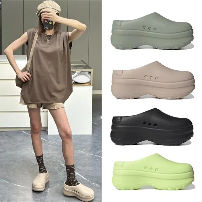 

Thick Sole Slippers Women Home EVA Muller Anti Slip And Wear Resistant Sports Cold Slippers With Height Raising Shoes For Men