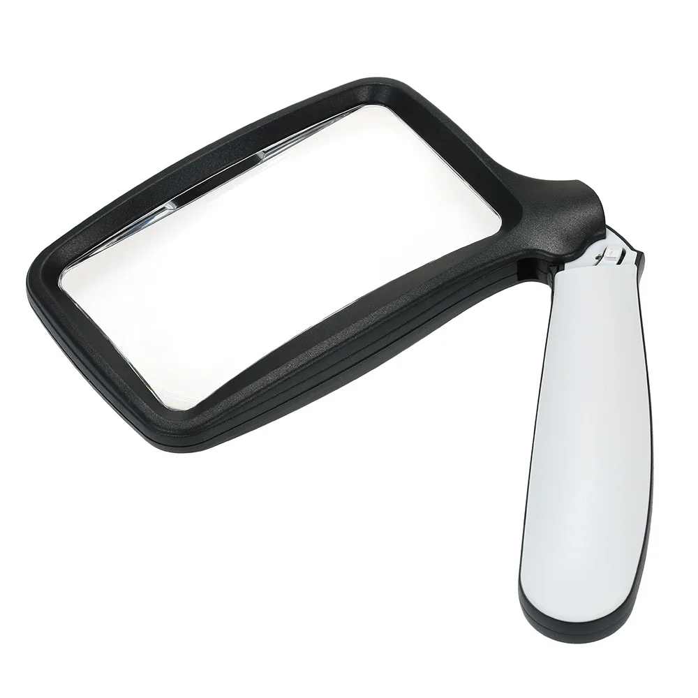 

LED Rectangle Folding Magnifier Portable 2X Magnifying Glass with Light Handheld Foldable Loupe Magnifying Lens