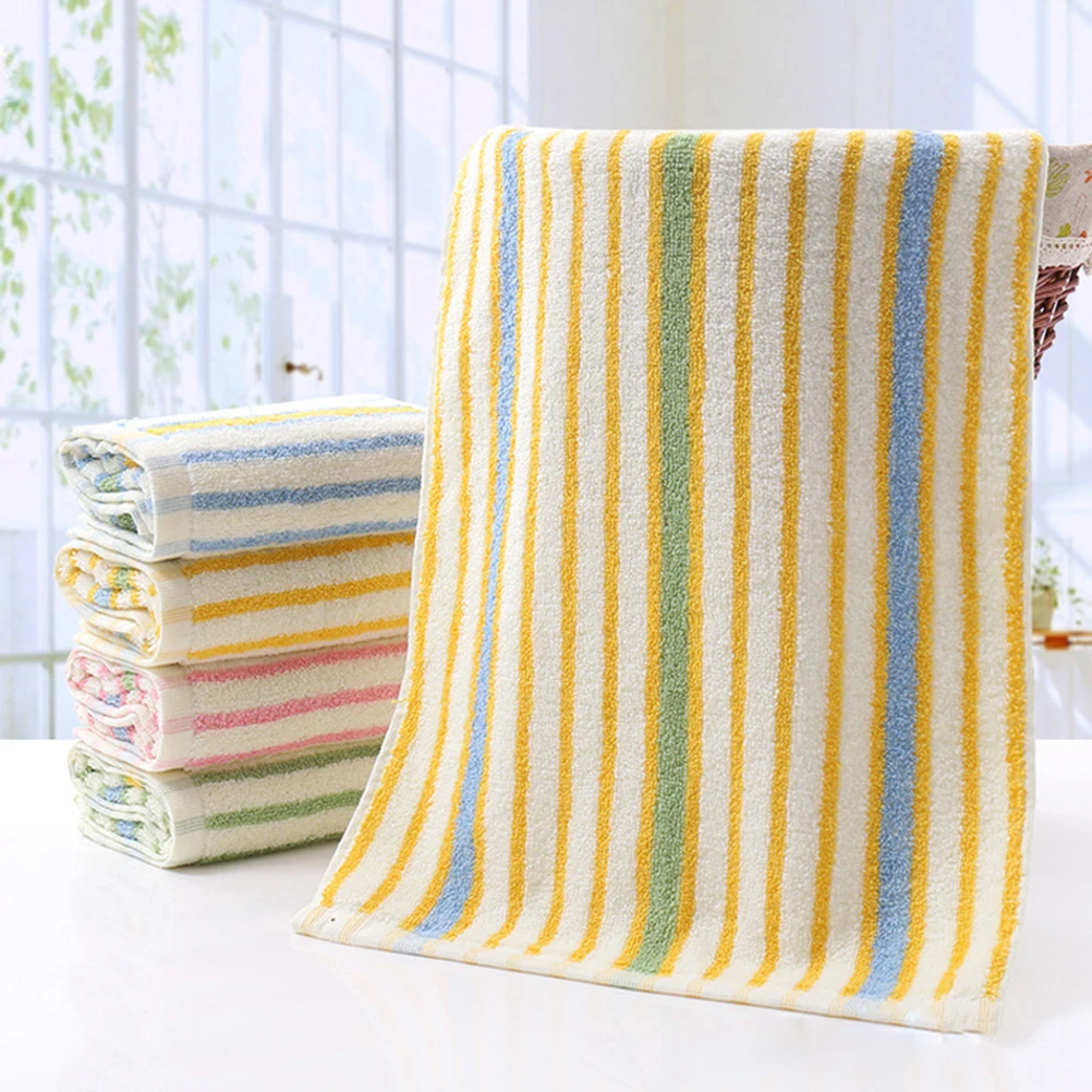 

4pcs Towels Premium Washcloths Cotton Face Bath Hand Washcloths Striped Towels For Bathroom Accessories Men Women