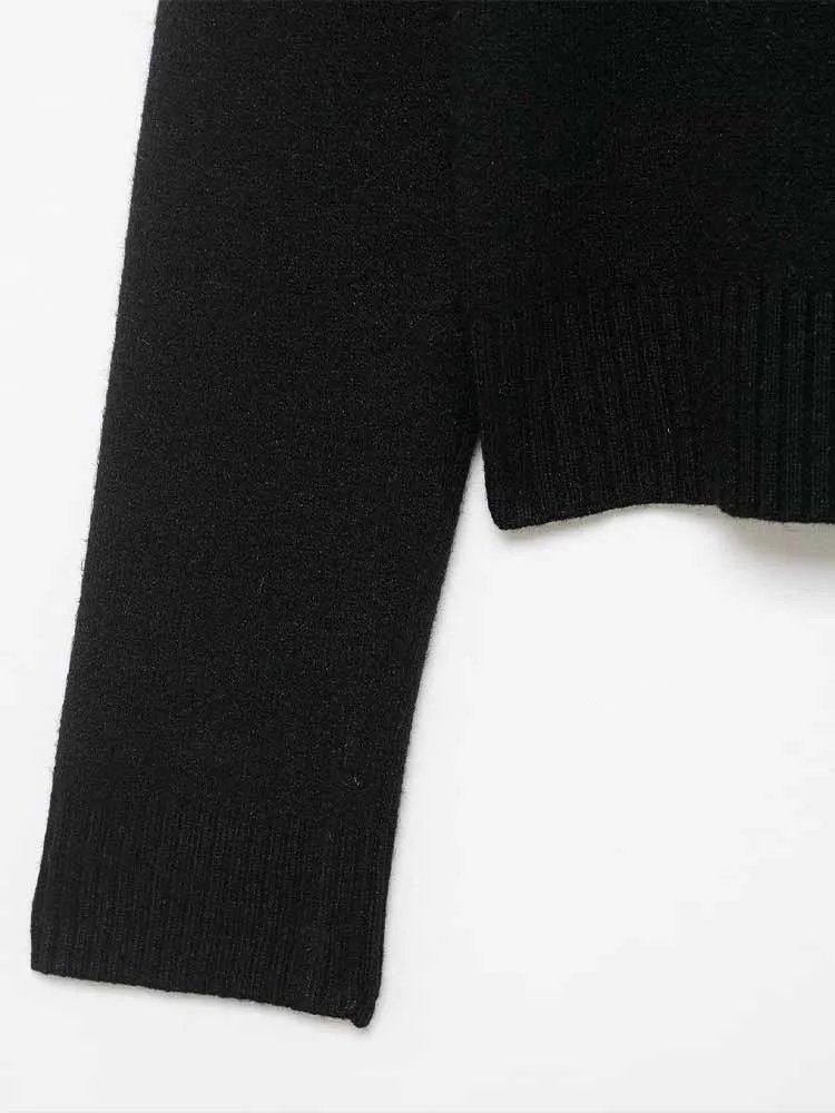 Estilo europeu e americano outono recém chegados elegante e simples feminino efeito de pele sintética lapela malha cardigan