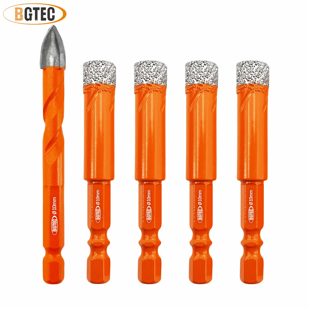 

Набор паяных сухих сверл BGTEC 5-16 мм с быстросменным шестигранным хвостовиком для сверления керамической плитки, фарфора, бетона, кирпичной кладки