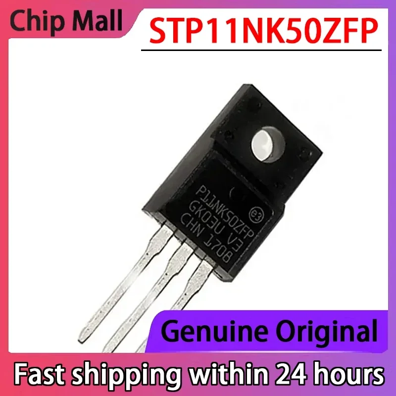 

1PCS P11NK50ZFP MOSFET 11A500V TO220F Plastic Encapsulated STP11NK50ZFP