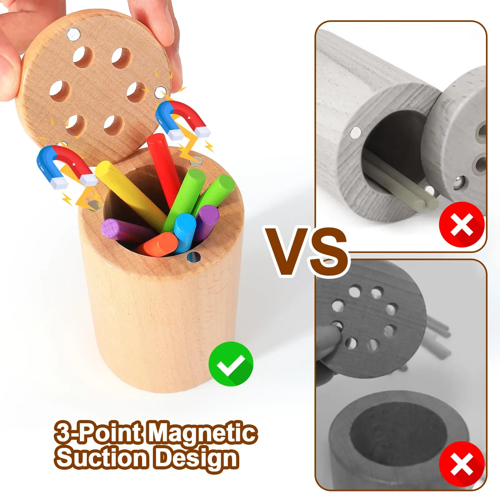 Jouets mentaires oriels de tri de documents en bois Montessori pour les tout-petits, développement de la motricité fine, jeux d'association, 1 à 3 ans