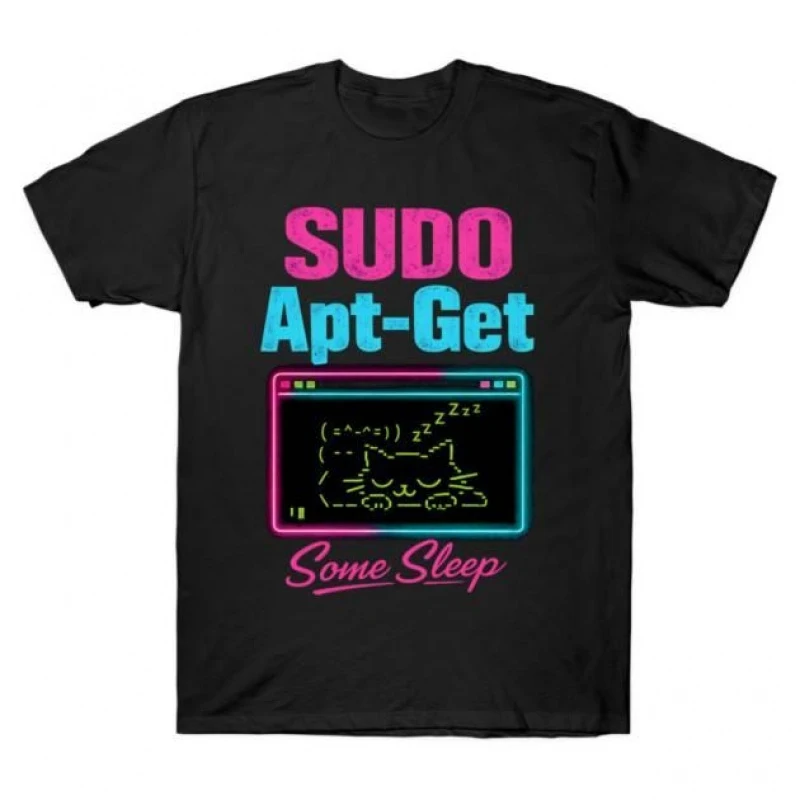 

Sudo Apt-Get Some Sleep - Linux Funny Developer Gift t shirt for Software Engineer Graphic clothes 100% cotton All size Tops
