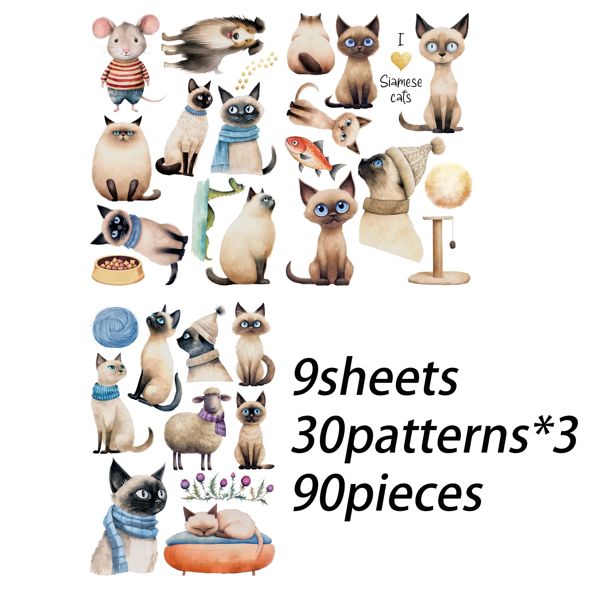 JAIIMAN 90 Stück (1,18–3,93 Zoll) große seltsame Tiere DIY selbstklebende Aufkleber, für Tag-Dekoration, Scrapbooking-Zubehör – Detail 7