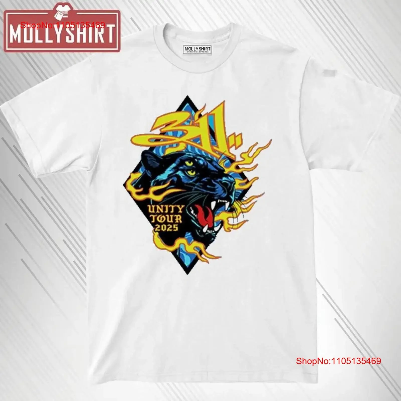Officiel 311 Band Unity Tour 2025 Panther t-shirt vintage lavé streetwear doux élégant mode respirant polyvalent