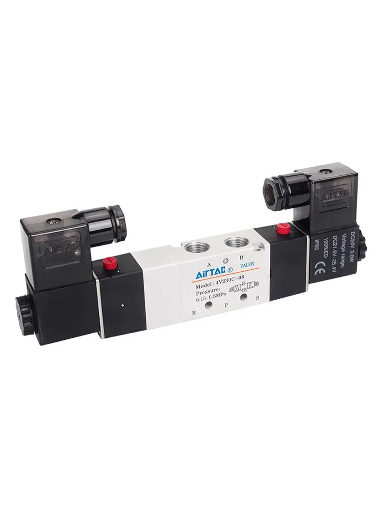 AIRTAC Originele Pneumatische 5/3 Weg Dubbele Magneetventiel 4V130C-06/M5 4V230C-08 4V330C-10 E P Omkeerklep 12V 24V 110V 220V - afbeelding 2
