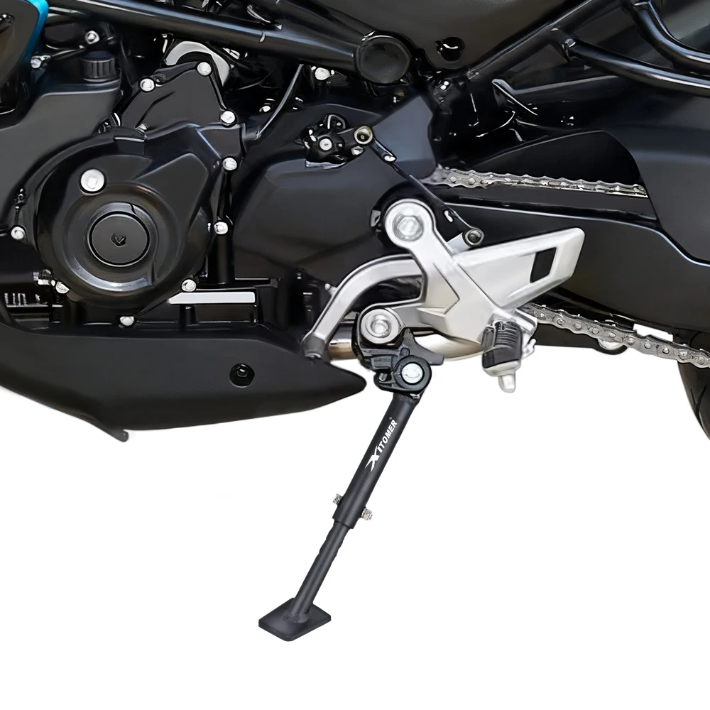 Kickstand motocicleta de alumínio para cfmoto 450nk 2023 2024 450 nk suporte lateral ajustável suporte lateral