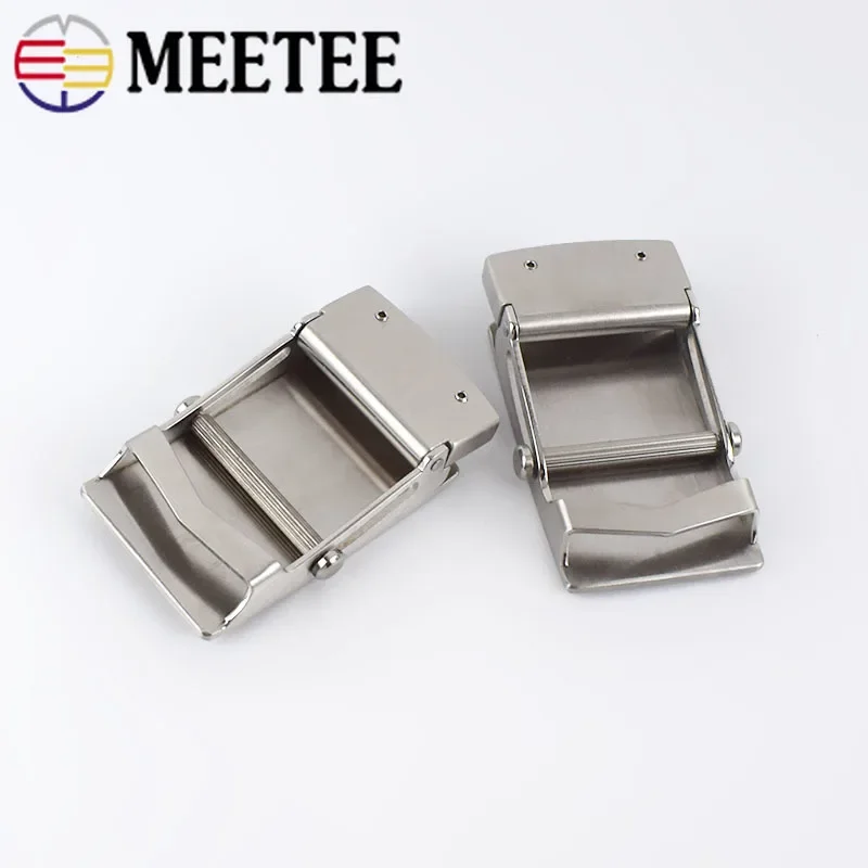 Meetee 1Pc 36mm/39mm Stainless Steel Roller Toothless Men's Belt Buckle Automatic Buckles Head DIY Casual Fashion Belts Hardware