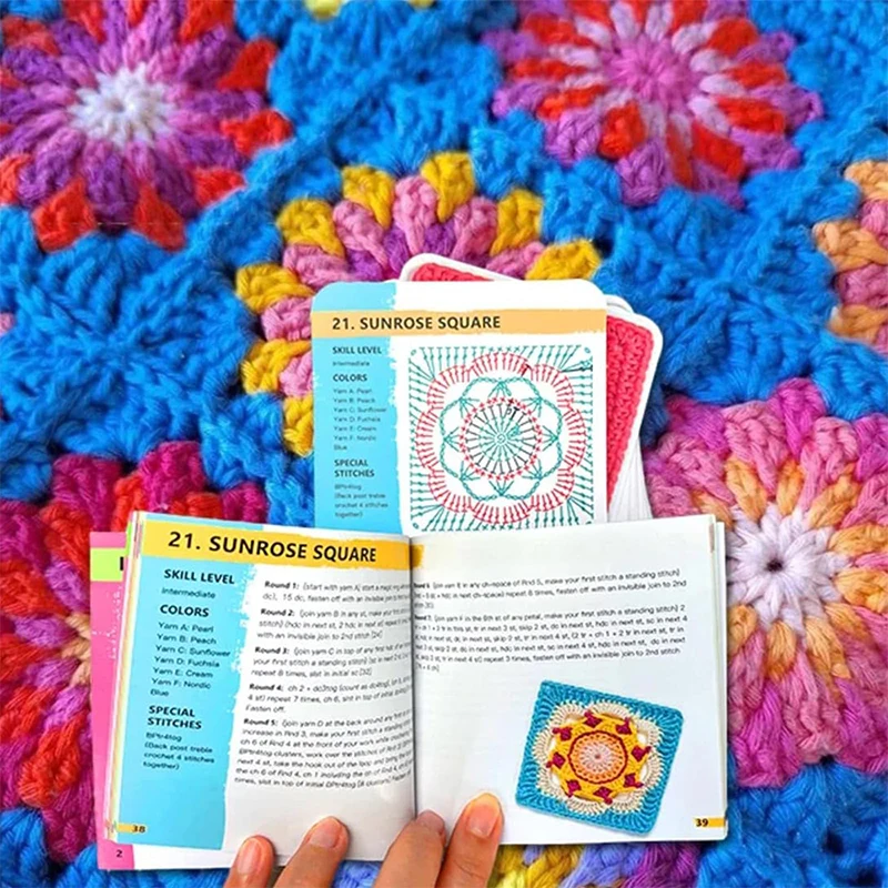 Granny Square Card Deck – 50 Mix & Match Crochet Patterns for Beginners 1