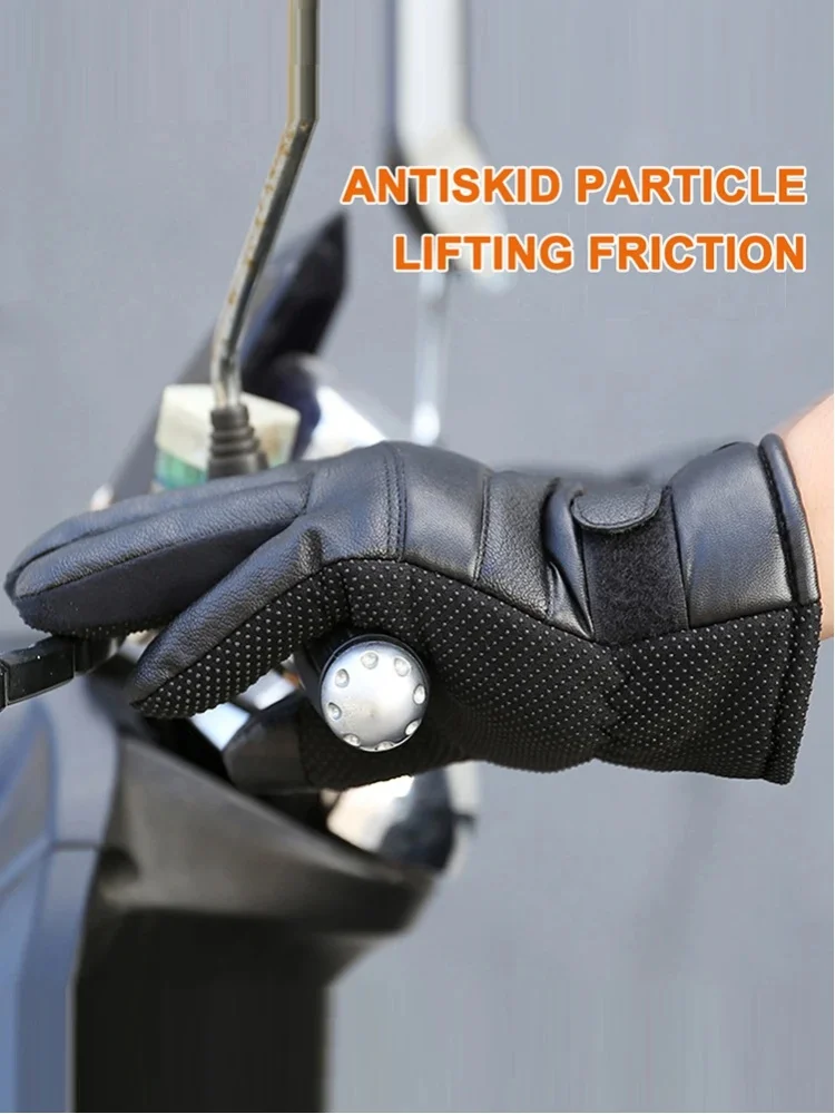 AliExpress ATUOTIN Leather Cycling Thermal Bike Gloves Waterproof Outdoor USB Electric Heating Gloves Touchscreen Hand Warmer for Motorcycle