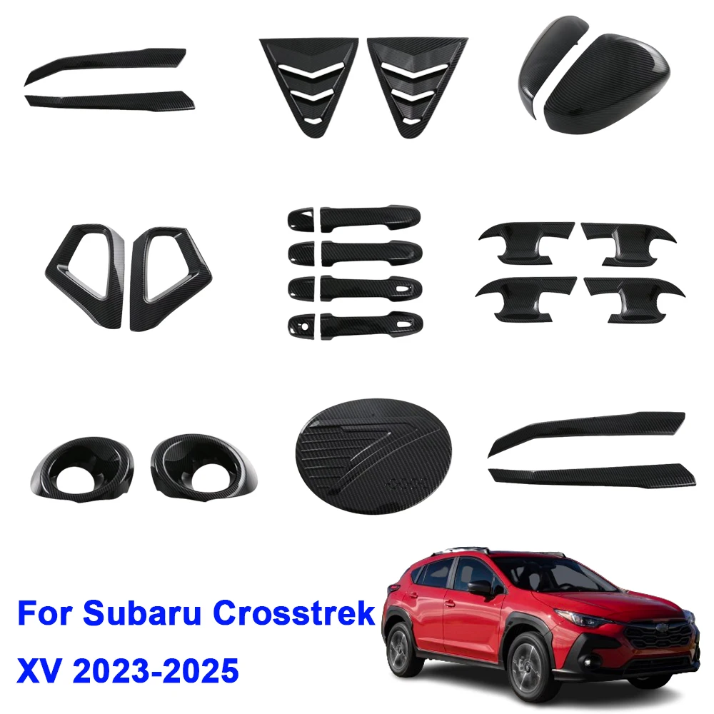 For Subaru Crosstrek XV 2023 2024 2025 ABS Fog Light Window Shades Bumper Grill Trim Door Handle Bowl Frame Fuel Tank Cap