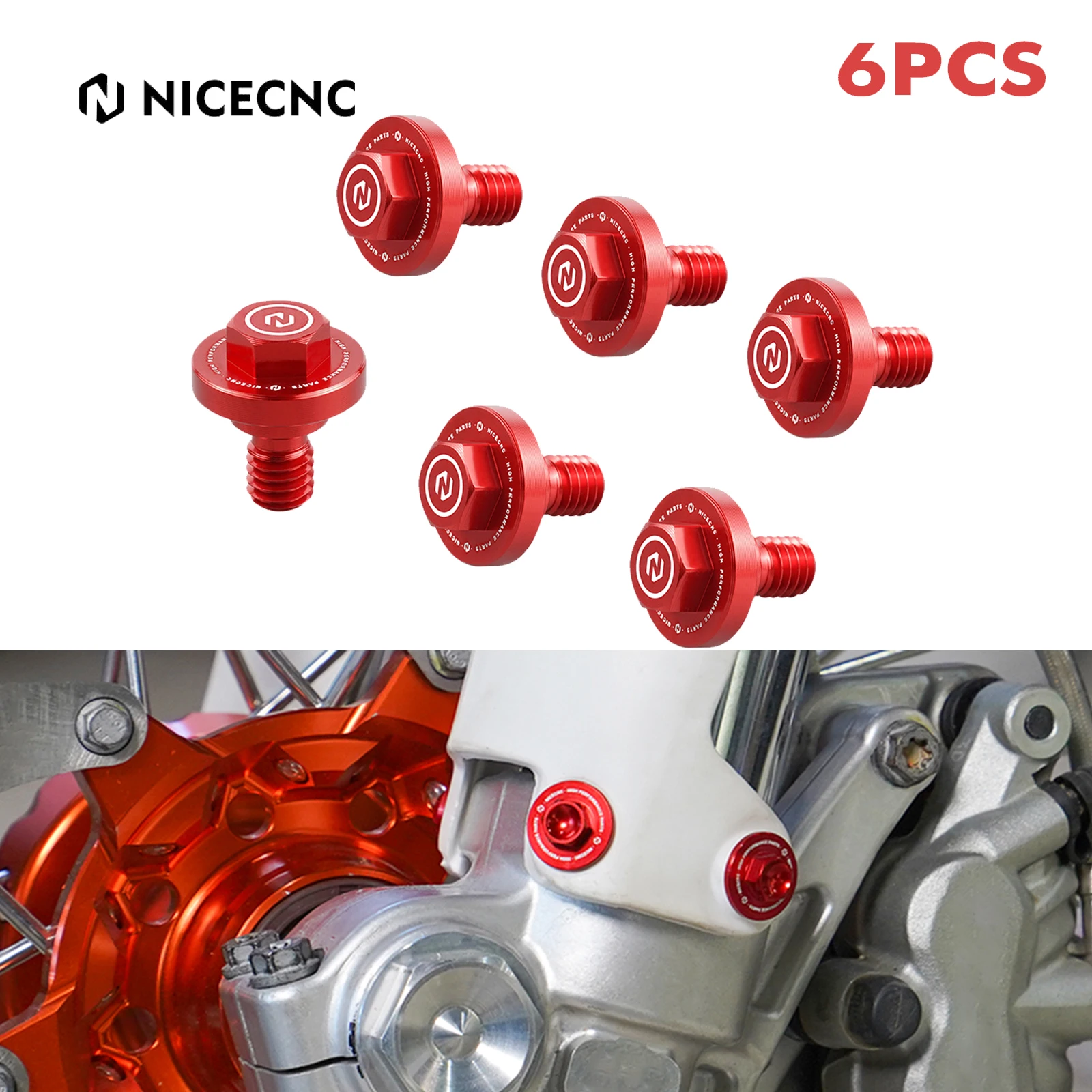 

For Beta 2020-2024 RR 300 Xtrainer 300 RR 125 RR 250 RR 350 RR 390 RR 450 RR 498 Racing 6PCS M6X8 Front Fork Guard Bolts Screw