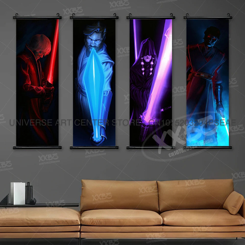 Ahsoka Tano Comics Hanging Painting Star Wars Poster Sabine Wren Wall Art Shin Hati Scrolls Picture Lightsaber Home Decoration