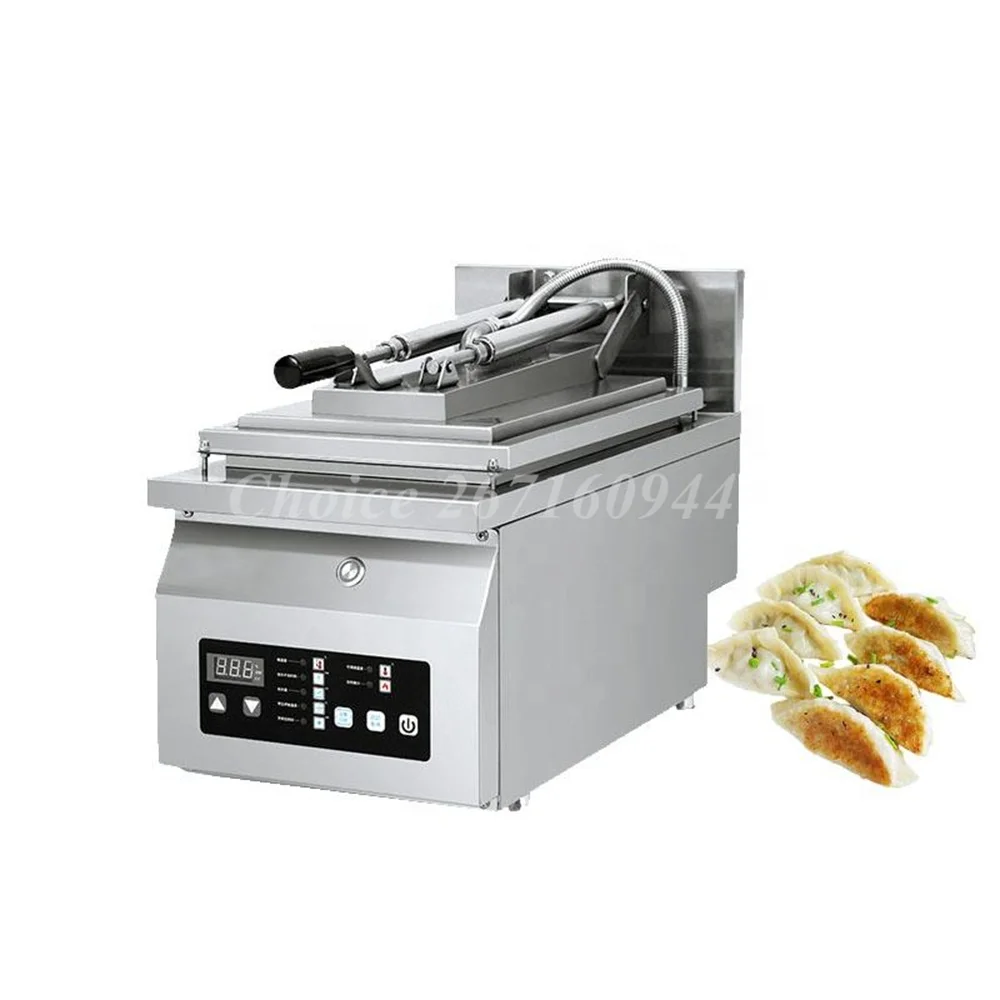 Single Frying Pan Dumpling Gyoza Double Grill Pan Fryer Automatic Momo Grilling Machine Fried Meat Bun Momo Gyoza Machine