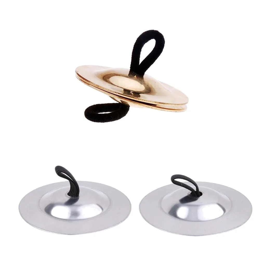 1 Pair Belly Dancing Cymbal Decorative Solid Color Mini Hand Cymbals