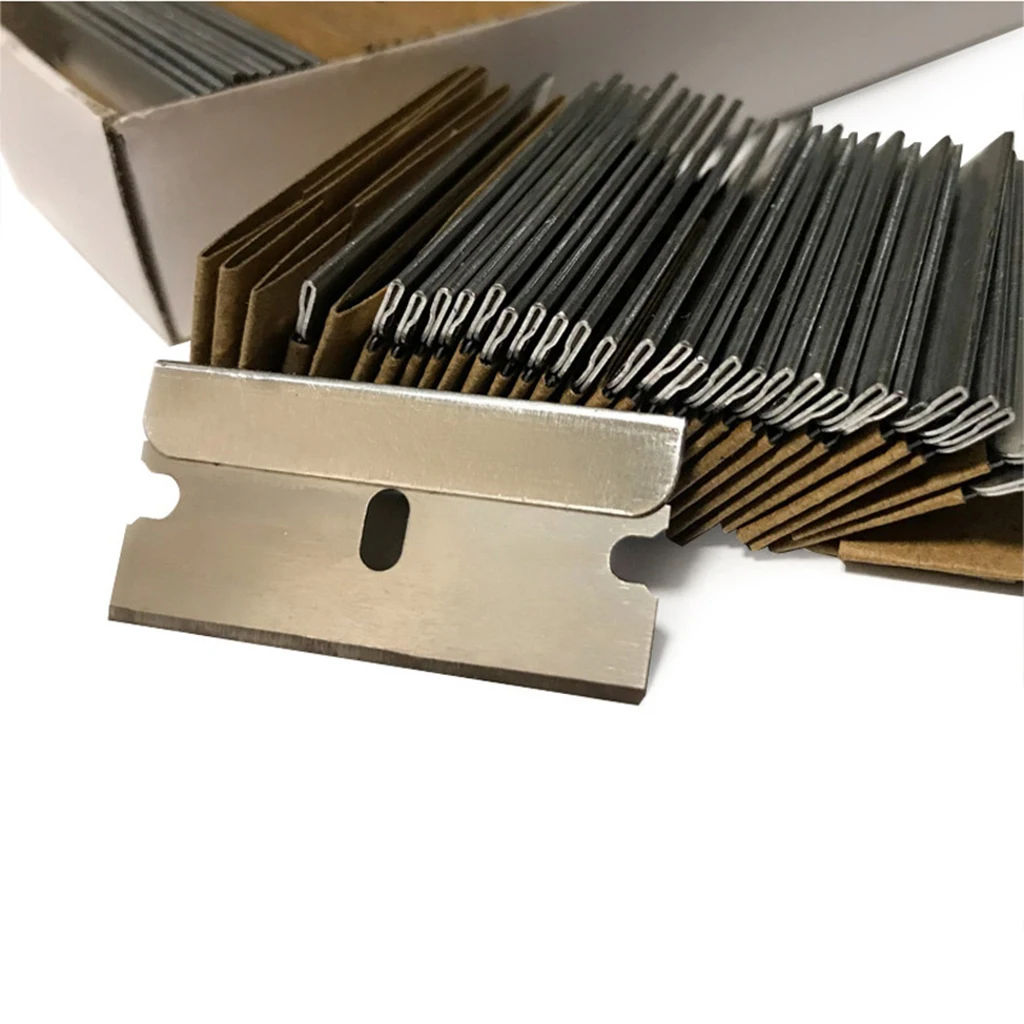 100pcs Single-Sided Blades Mobile Phone Screen LCD Glue Removal Scraping Rubber Spatula Car Film Glass Ceramic Cleaning Knife