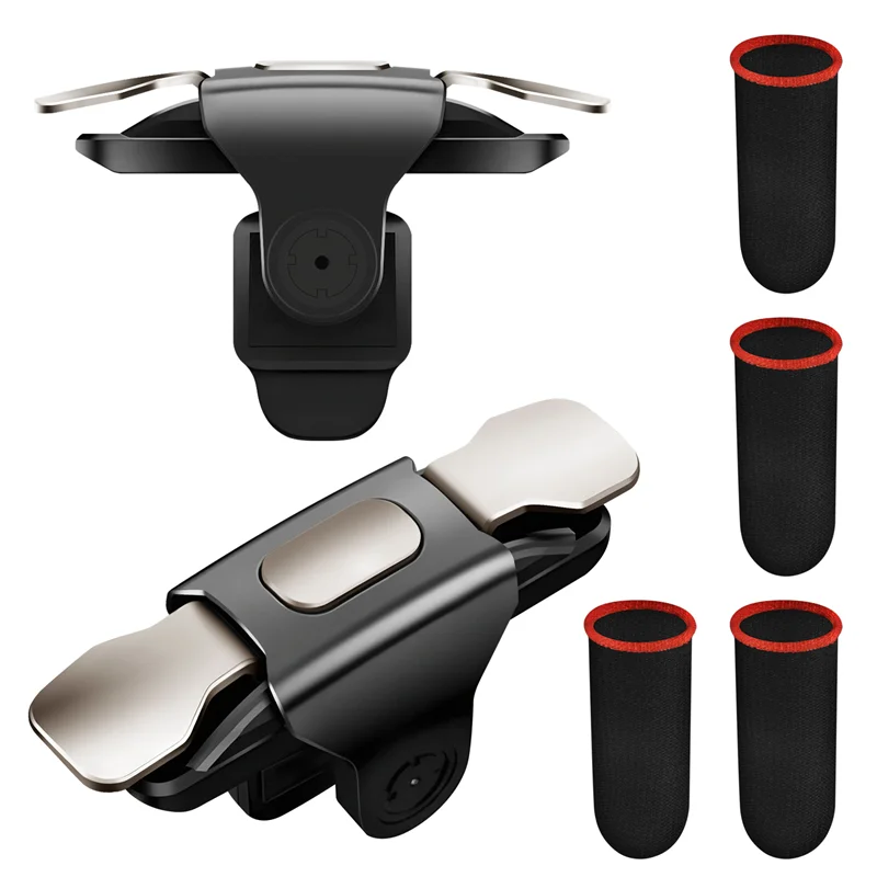 وحدة تحكم ألعاب بمقبض HFES، مجموعات أصابع ألعاب المفاتيح المادية لعصا التحكم PUBG المعدنية للعبة الهاتف المحمول