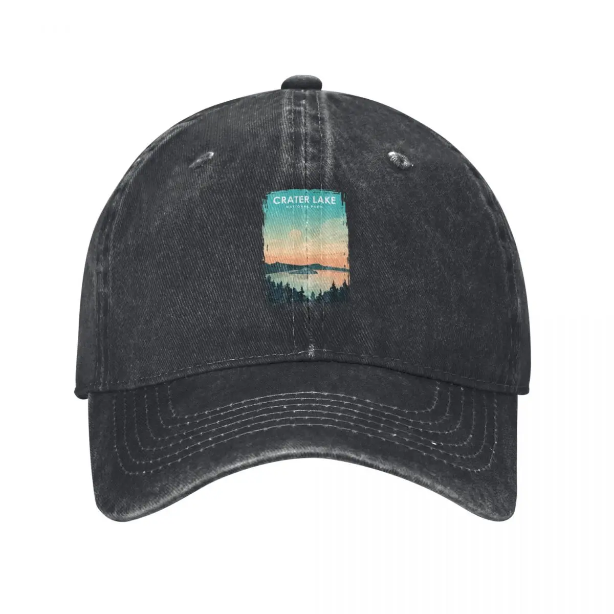 Crater Lake National Park Travel Poster Baseball Cap Sunscreen Snapback Cap Golf Wear Gentleman Hat Mens Caps Women's