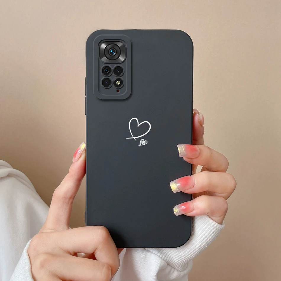 For Redmi Note 11 Pro Plus Phone Case Love Heart Liquid Silicone Camera Protection Cover For Xiaomi Redmi Note11 11Pro Funda