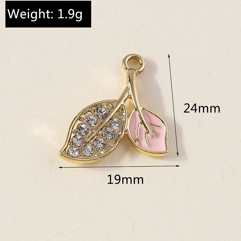 10 Stück Niedliche Kristall-Metall-Schmetterling-Baumblatt-Anhänger für Schmuckherstellung, Anhänger, Halsketten, Ohrringe, Armbänder, DIY-Bastelzubehör – Detail 9