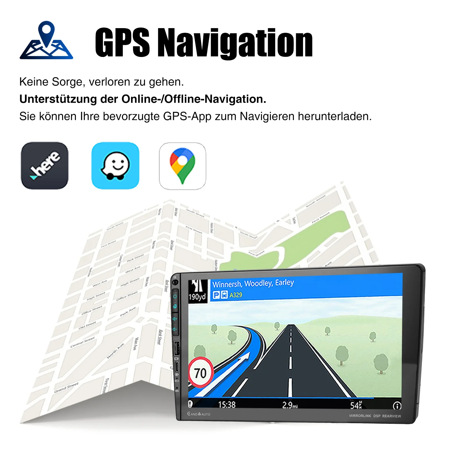 ESSGOO Android 14 9" Touchscreen Autoradio für Smart Forfour/Fortwo 453 - Wireless CarPlay & Android Auto - GPS Navigation FM WiFi USB Typ-C RDS SWC Mirror Link - Multimedia Videoplayer – Detail 11