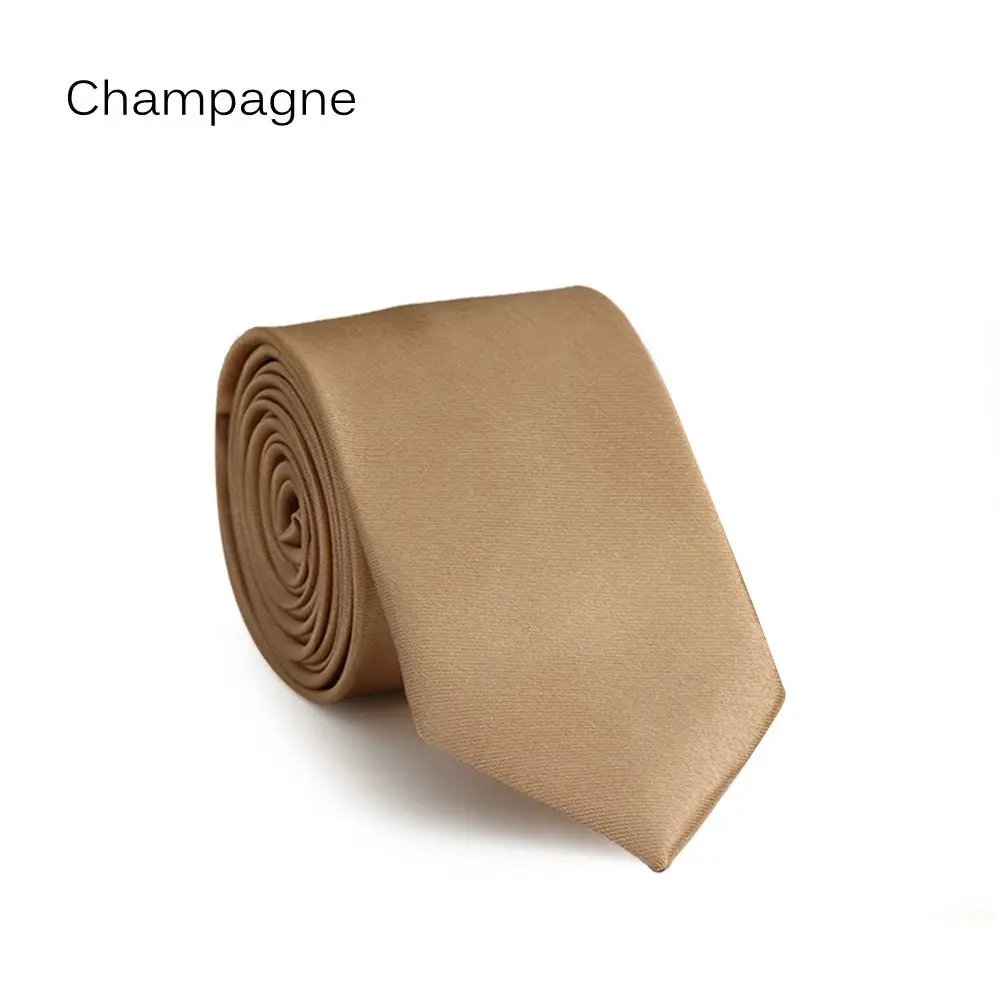 Casual Solid Skinny Plain Silk Tie wedding Necktie