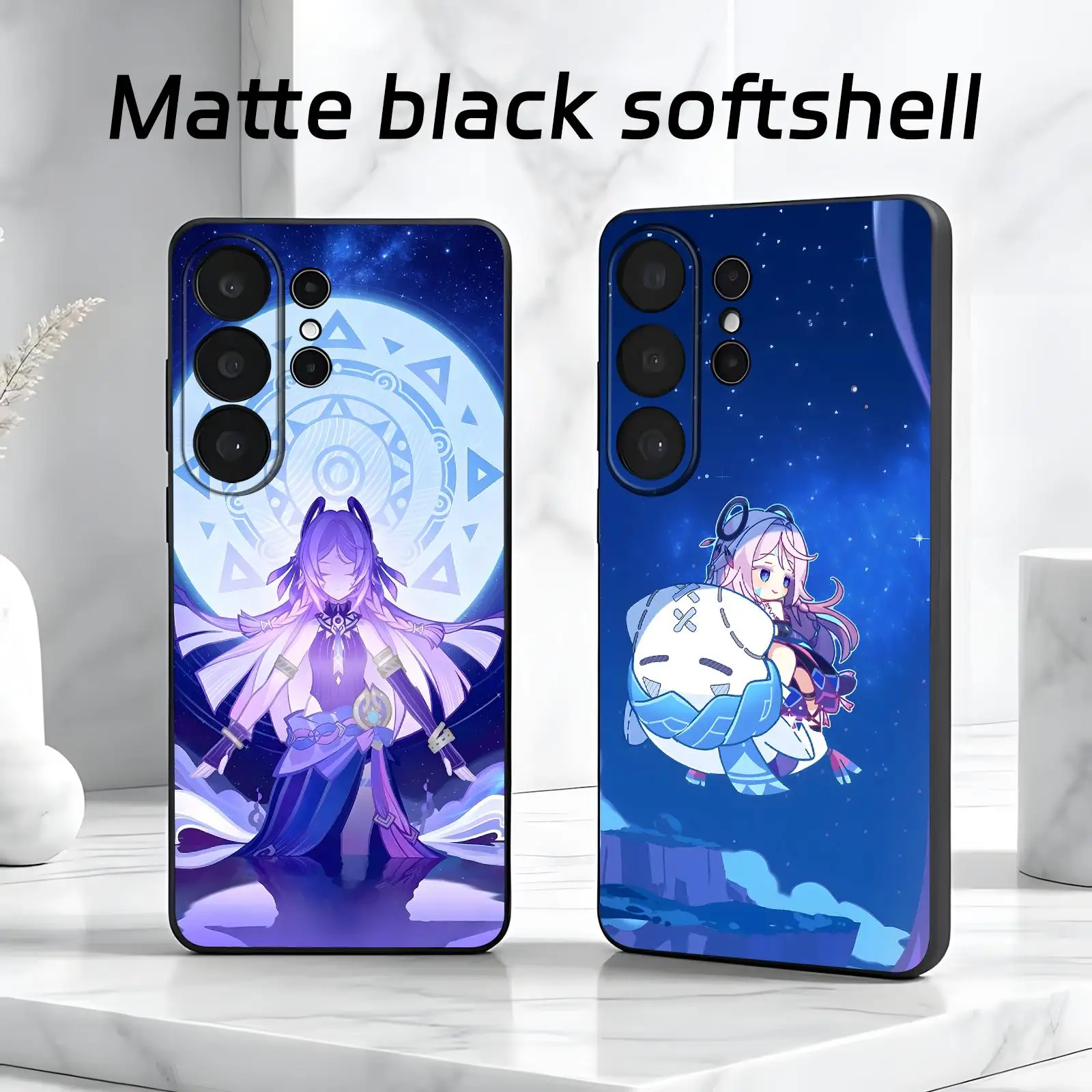 Phone Case For Samsung S26 S25 S24 S23 S22 S21 S20 Ultra Note20 Soft black Shockproof Cover genshin impact Citlali
