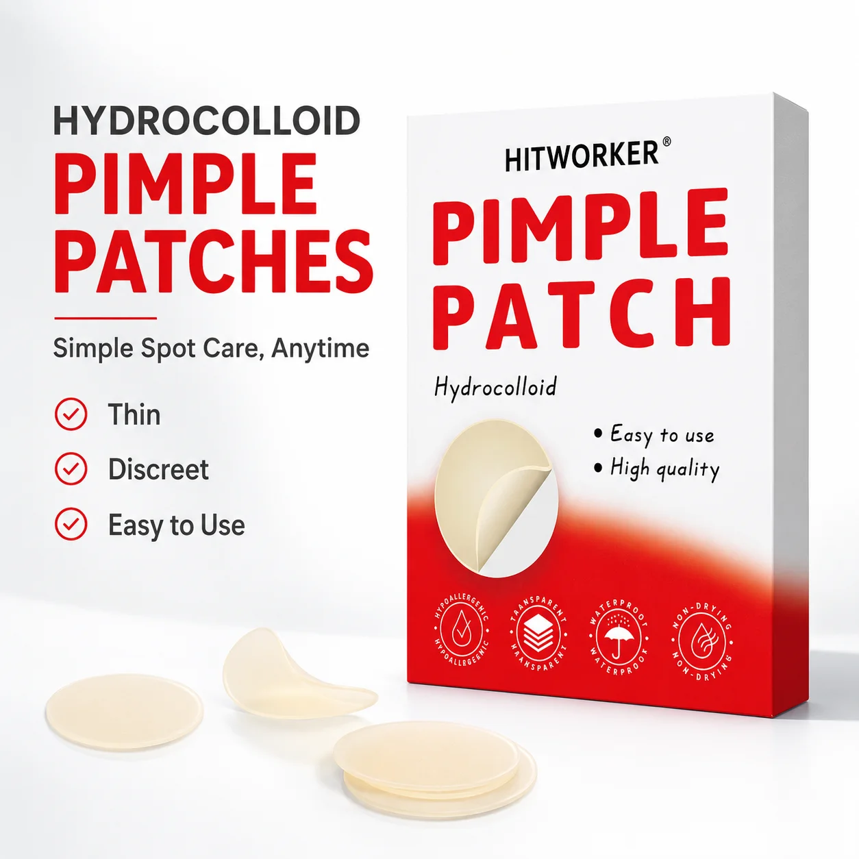 396PCS Hydrocolloid Pimple Patches for Face, Clear Round Mixed Size Blemish Cover Stickers, Facial Spot Patches