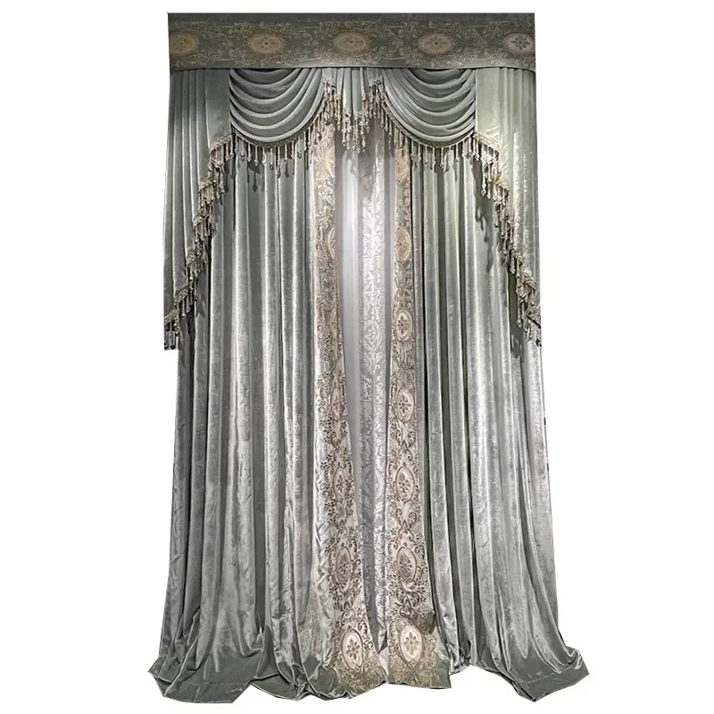 Palace French Romantic Style Curtains for Bedroom Living Room Floor-to-ceiling Window Villa Whole House Embroidered Floss Yarn