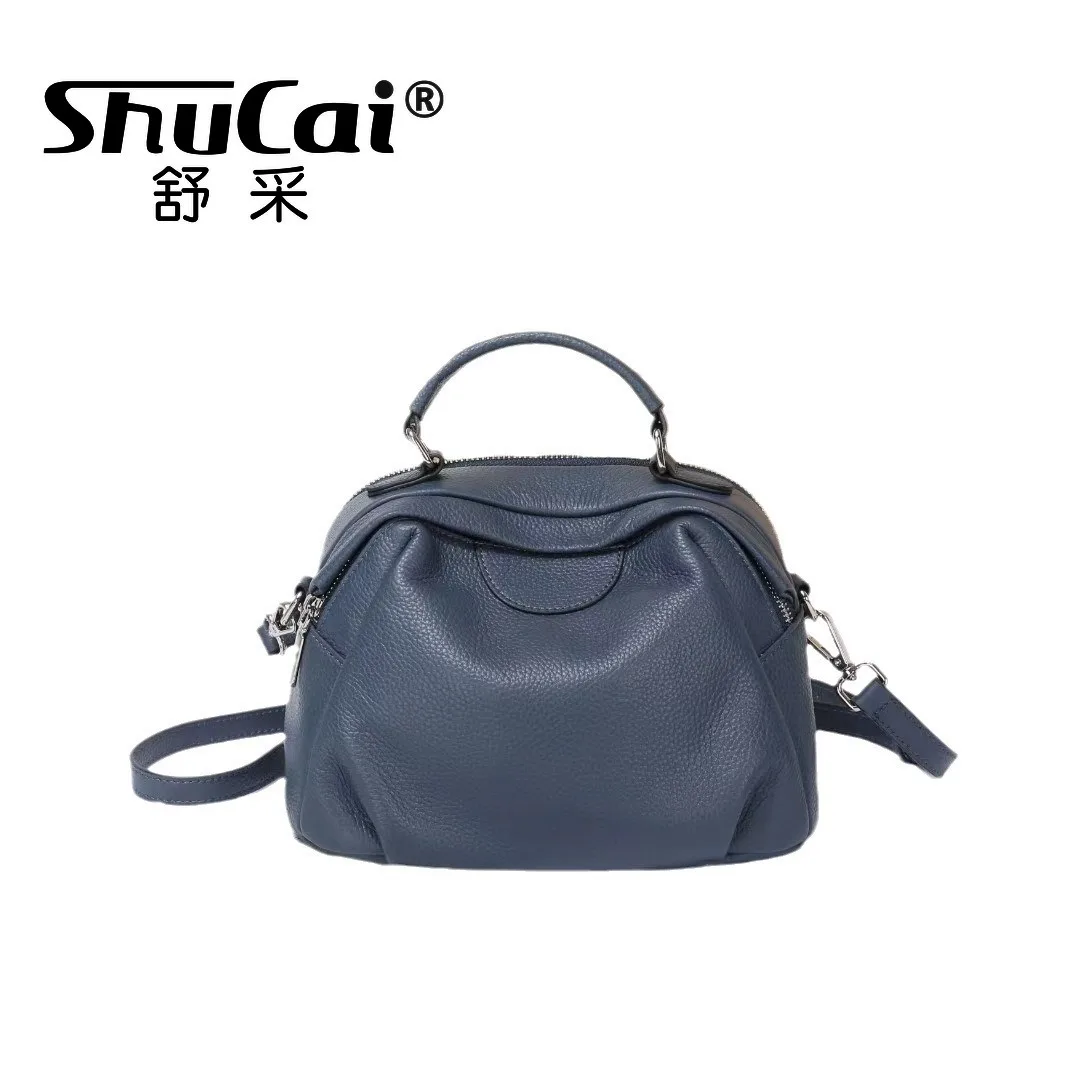 Genuine leather single shoulder crossbody head layer cowhide handbag large capacity soft leather bag