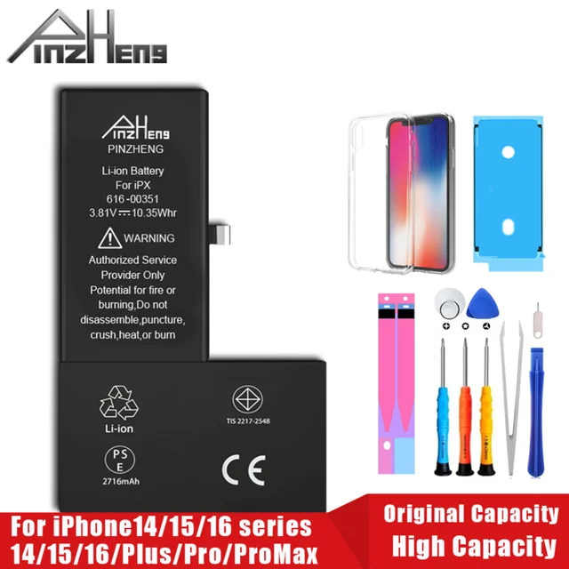 PINZHENG Bateria o Dużej Pojemności do iPhone 16 15 Pro Max 14 16 Pro, Zamienne Baterie do iPhone 15 16 14 Plus 14 Pro Max