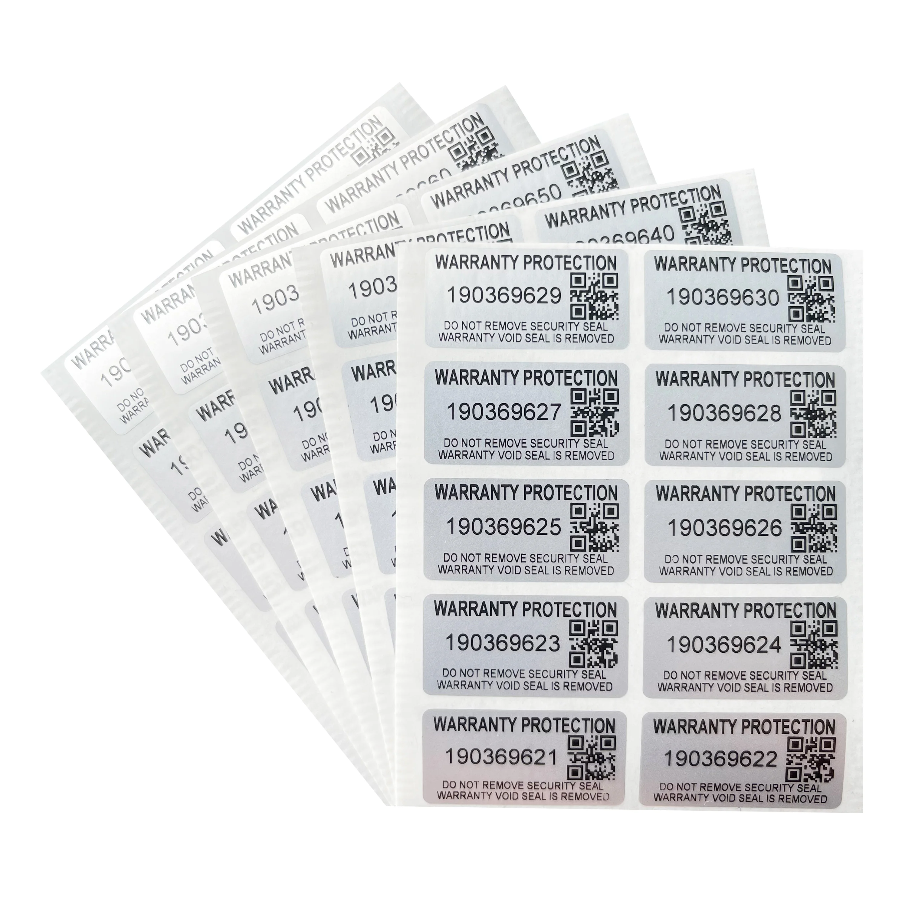 100PCS protection Warranty sticker 30X15mm security seal Tamper-proof QR code serial number label sticker