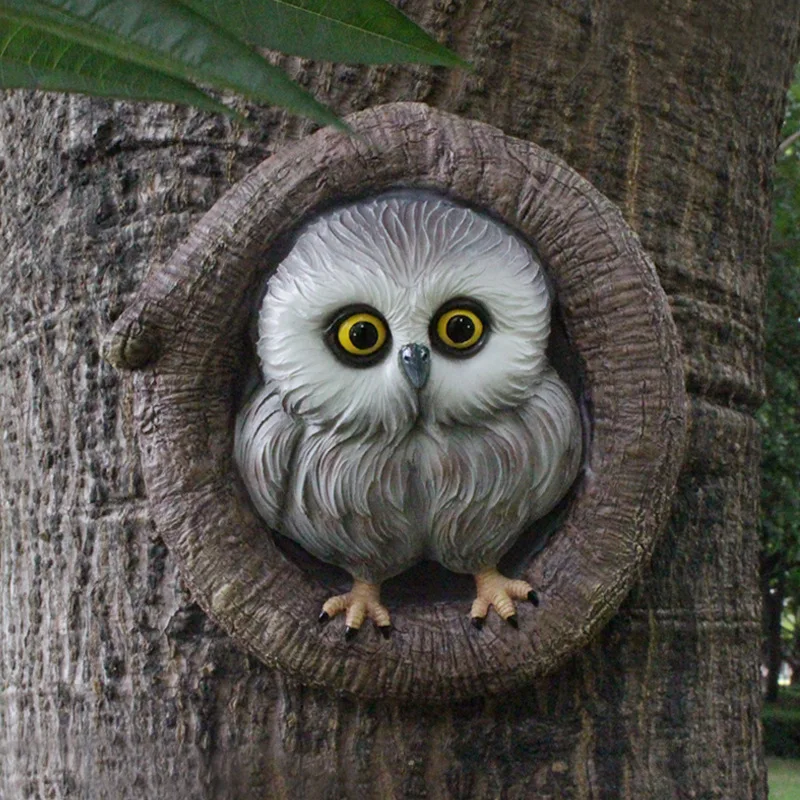 Owl tree hanging resin handicrafts creative outdoor pendant decorations yard garden decorations