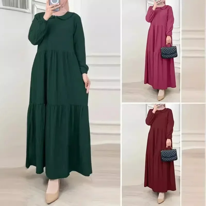 Turkey Kaftan Islamic Clothing Dubai Women Abaya Ramadan Musulman De Mode Maxi Robe Dress for Women Flounce Temperament Caftan