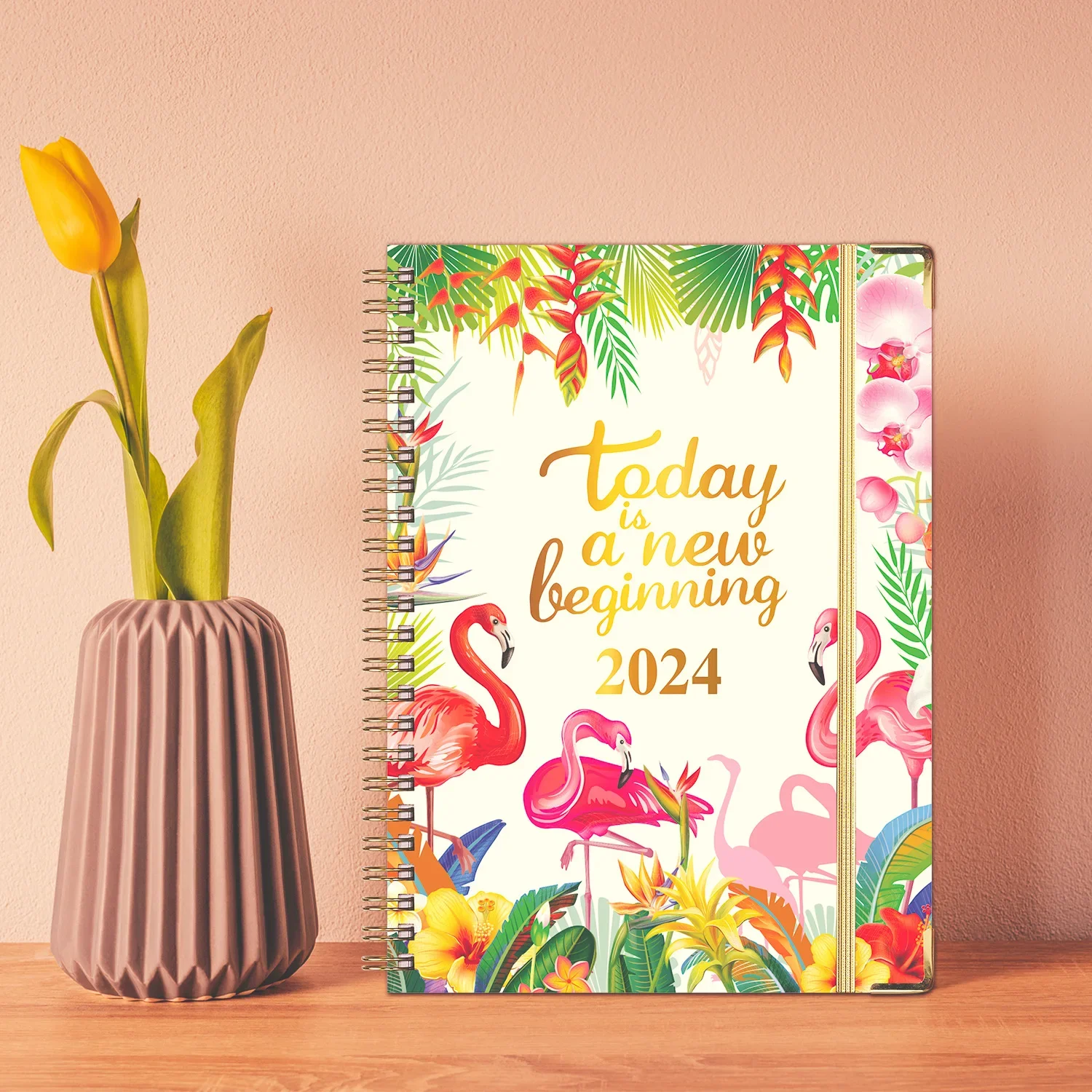 2024 A5 English Planner Notebook Notepad Diary Weekly Planner Agenda Schedules Stationery Office School Supplies