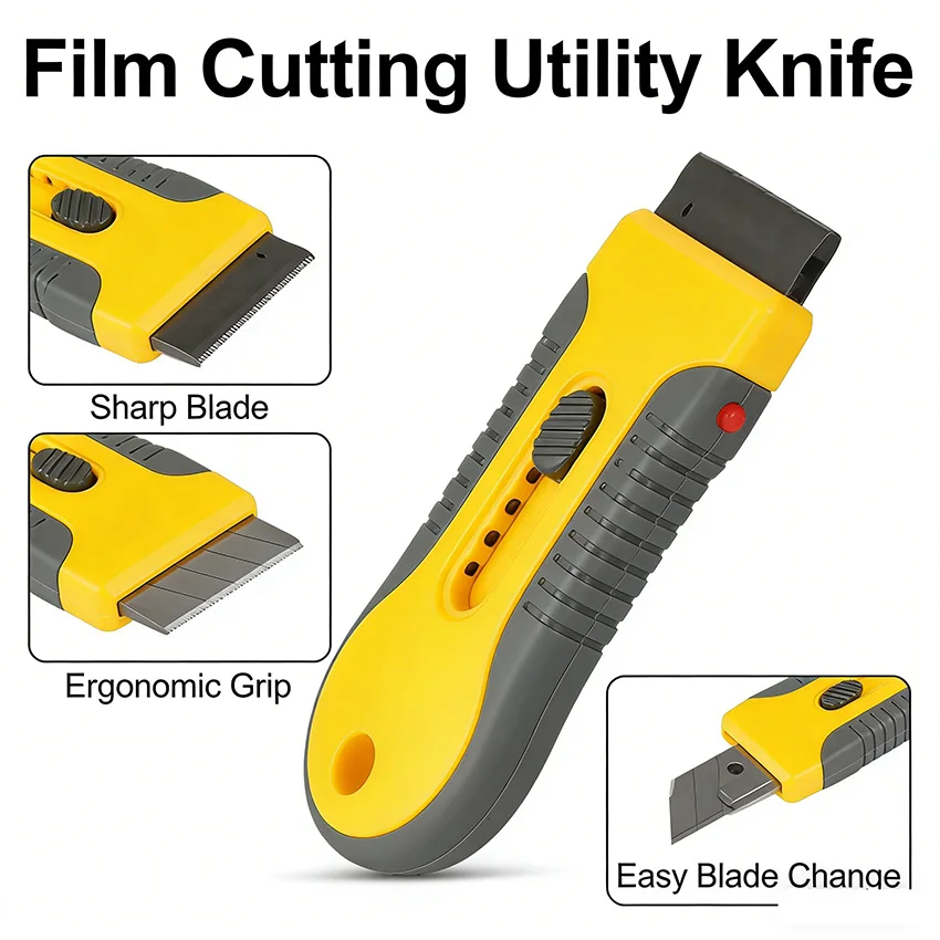 

Car Film Sticker Remover Razor Scraper Long Handle Glass Glue Remover Tool Auto Window Tint Sticker Cleaning Tool for Car Wrappi