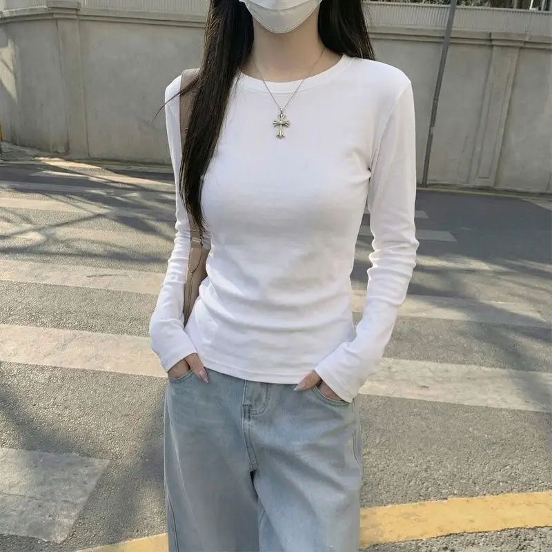 2026 Damen Herbst-Winter T-Shirt Stilvolles O-Neck Dralon-Basis-Top Fleece-Gefüttertes Langarm-Thermo-T-Shirt für das Schichten-Looking – Detail 15