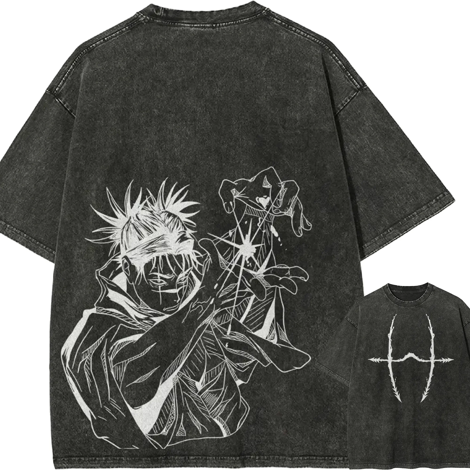 Choso Blood Manipulation T-shirt Jujutsu Kaisen Manga T Vintage Washed Oversized Retro Anime Harajuku Men Streetwear Graphic Top
